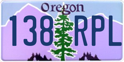 OR license plate 138RPL