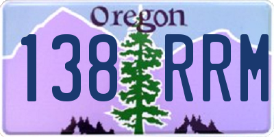 OR license plate 138RRM