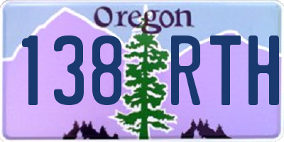 OR license plate 138RTH
