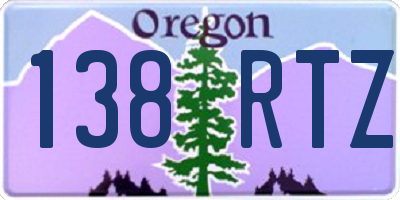 OR license plate 138RTZ