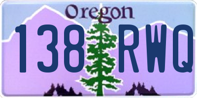 OR license plate 138RWQ