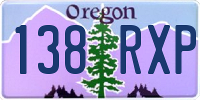OR license plate 138RXP