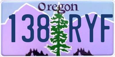 OR license plate 138RYF