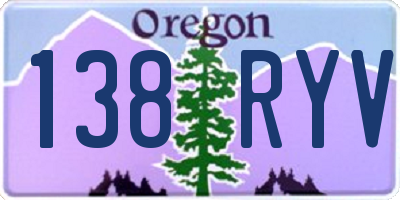 OR license plate 138RYV