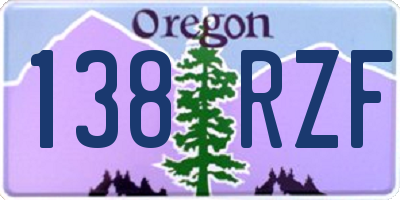 OR license plate 138RZF