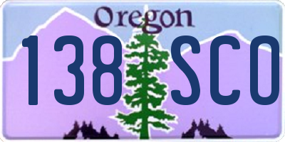 OR license plate 138SCO