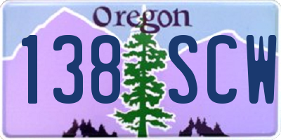 OR license plate 138SCW