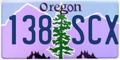 OR license plate 138SCX