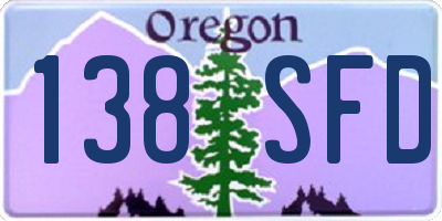 OR license plate 138SFD