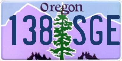OR license plate 138SGE