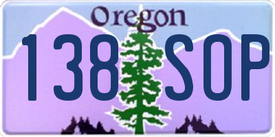 OR license plate 138SOP