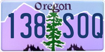 OR license plate 138SOQ