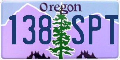 OR license plate 138SPT