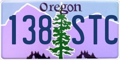 OR license plate 138STC
