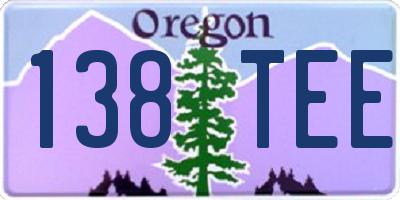 OR license plate 138TEE