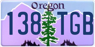 OR license plate 138TGB