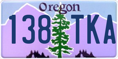 OR license plate 138TKA