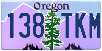 OR license plate 138TKM