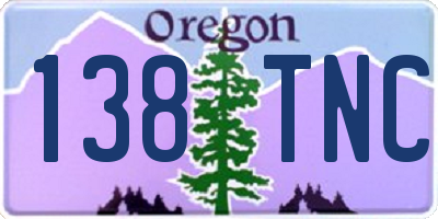 OR license plate 138TNC