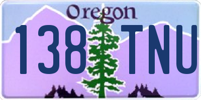 OR license plate 138TNU