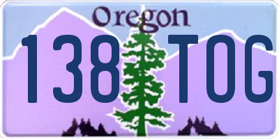 OR license plate 138TOG