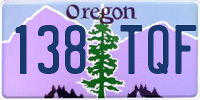 OR license plate 138TQF