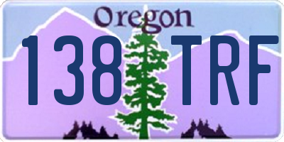 OR license plate 138TRF