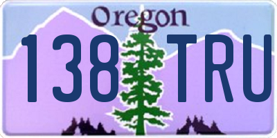 OR license plate 138TRU