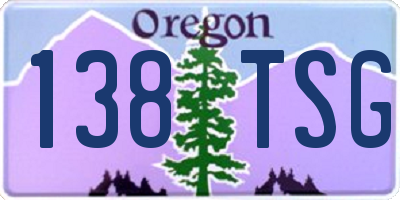 OR license plate 138TSG
