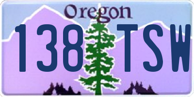 OR license plate 138TSW