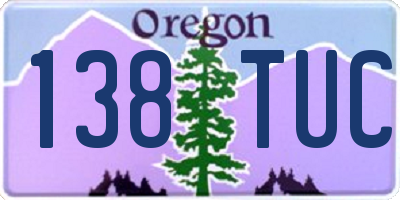 OR license plate 138TUC