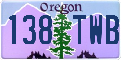 OR license plate 138TWB