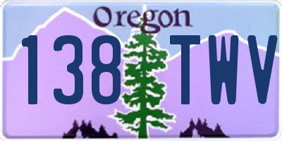 OR license plate 138TWV