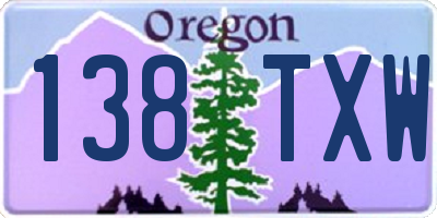 OR license plate 138TXW