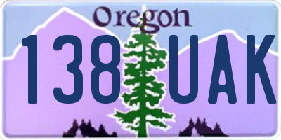 OR license plate 138UAK