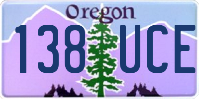 OR license plate 138UCE