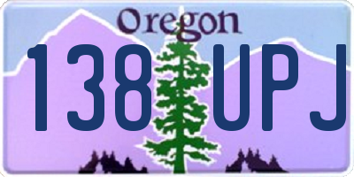 OR license plate 138UPJ