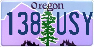 OR license plate 138USY