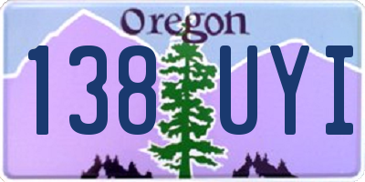 OR license plate 138UYI