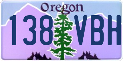 OR license plate 138VBH