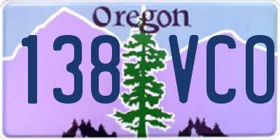 OR license plate 138VCO