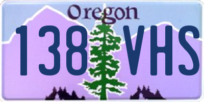 OR license plate 138VHS