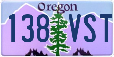 OR license plate 138VST