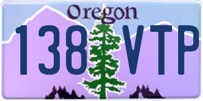 OR license plate 138VTP