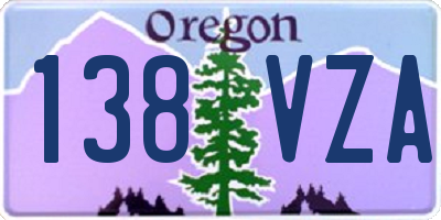 OR license plate 138VZA