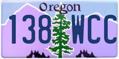 OR license plate 138WCC