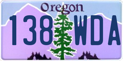 OR license plate 138WDA