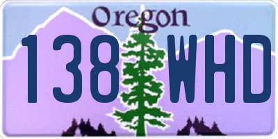 OR license plate 138WHD