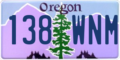 OR license plate 138WNM
