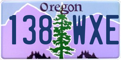 OR license plate 138WXE